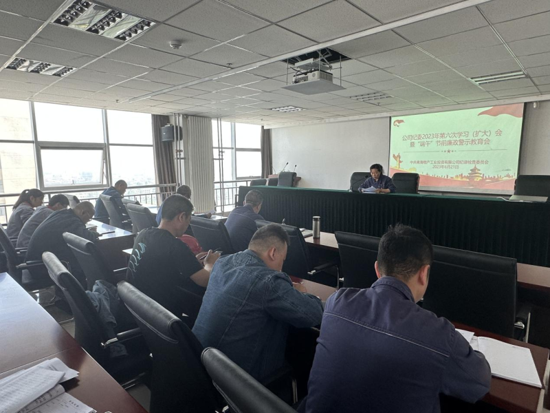 公司纪委召开2023年第六次进建（扩大）会暨&ldquo;端午&rdquo;节前廉政警示教育会